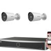 Hikvision 2 kamerás IP kamerarendszer 4MP Acusense kültéri csőkamerával