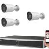 Hikvision 3 kamerás IP kamerarendszer 4MP Acusense kültéri csőkamerával