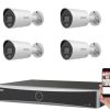 Hikvision 4 kamerás IP kamerarendszer 4MP Acusense kültéri csőkamerával