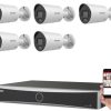 Hikvision 5 kamerás IP kamerarendszer 4MP Acusense kültéri csőkamerával