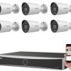Hikvision 6 kamerás IP kamerarendszer 4MP Acusense kültéri csőkamerával