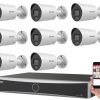 Hikvision 8 kamerás IP kamerarendszer 4MP Acusense kültéri csőkamerával