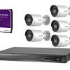 Hikvision 5 kamerás IP kamerarendszer 4MP Acusense kültéri csőkamerával